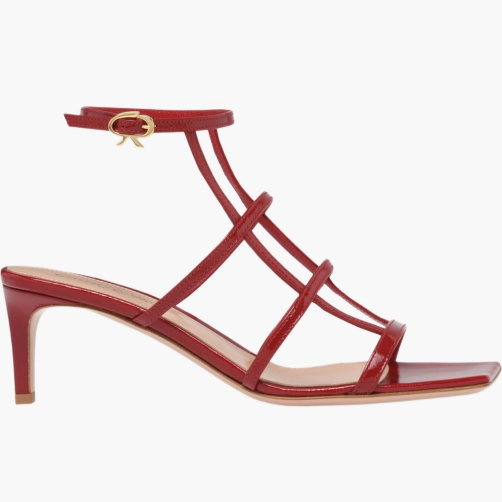 Gianvito Rossi cherry Red Mondry 55 sandal Heel worn once MINT condition size 7